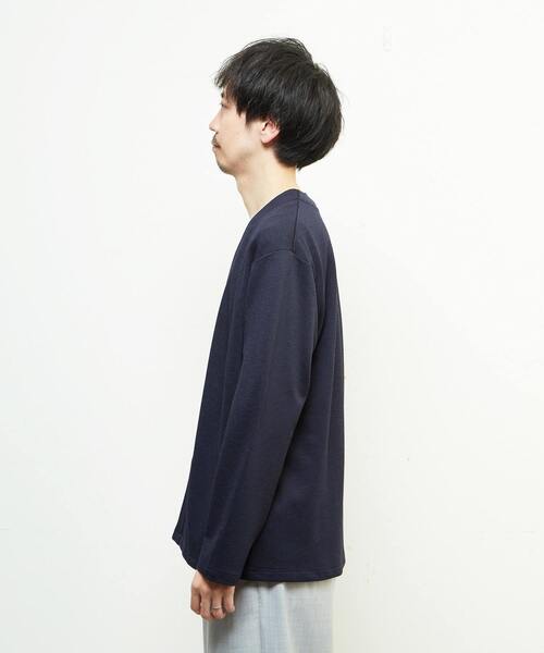 MEN'S MELROSE（メンズメルローズ）の「パリネチドリボタンレスカーディガン（カーディガン/ボレロ・メンズ・グレー/ネイビー/ホワイト×ブラック/ブラウン・2/4/3）」の8枚目の写真