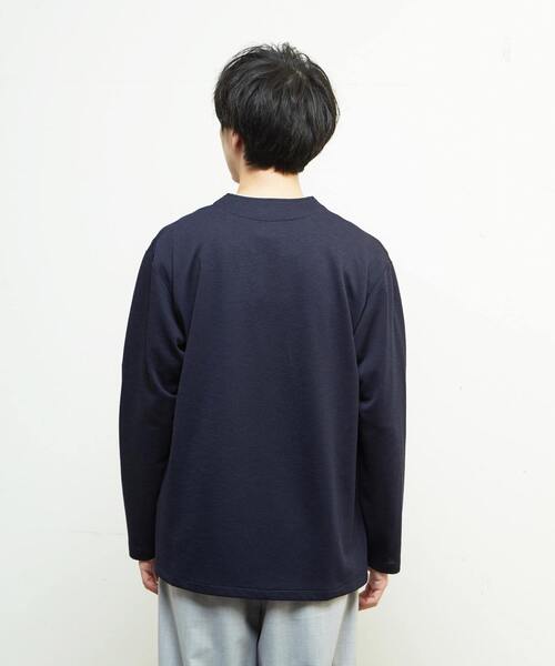 MEN'S MELROSE（メンズメルローズ）の「パリネチドリボタンレスカーディガン（カーディガン/ボレロ・メンズ・グレー/ネイビー/ホワイト×ブラック/ブラウン・2/4/3）」の9枚目の写真