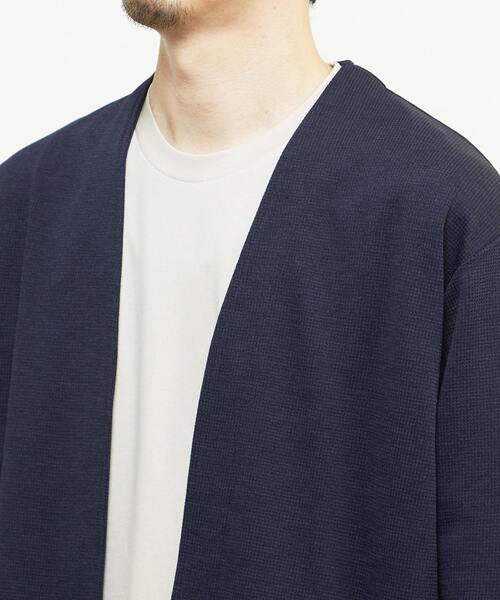 MEN'S MELROSE（メンズメルローズ）の「パリネチドリボタンレスカーディガン（カーディガン/ボレロ・メンズ・グレー/ネイビー/ホワイト×ブラック/ブラウン・2/4/3）」の11枚目の写真