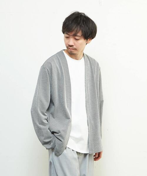MEN'S MELROSE（メンズメルローズ）の「パリネチドリボタンレスカーディガン（カーディガン/ボレロ・メンズ・グレー/ネイビー/ホワイト×ブラック/ブラウン・2/4/3）」の21枚目の写真