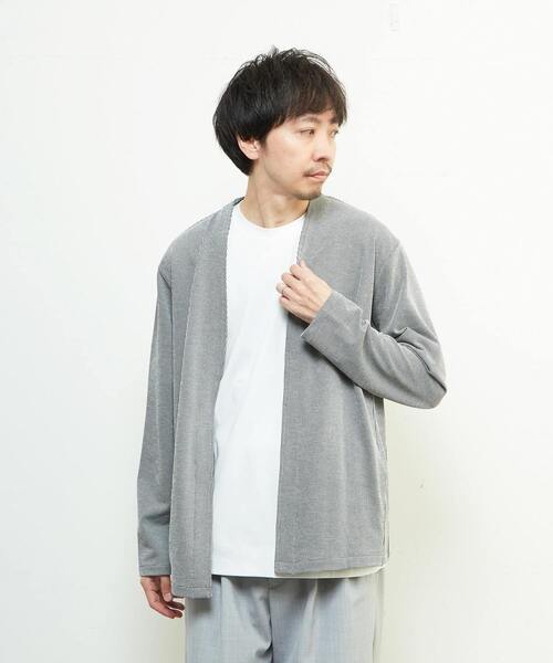 MEN'S MELROSE（メンズメルローズ）の「パリネチドリボタンレスカーディガン（カーディガン/ボレロ・メンズ・グレー/ネイビー/ホワイト×ブラック/ブラウン・2/4/3）」の22枚目の写真