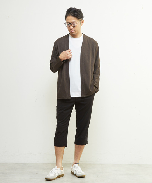 MEN'S MELROSE（メンズメルローズ）の「パリネチドリボタンレスカーディガン（カーディガン/ボレロ・メンズ・グレー/ネイビー/ホワイト×ブラック/ブラウン・2/4/3）」の5枚目の写真