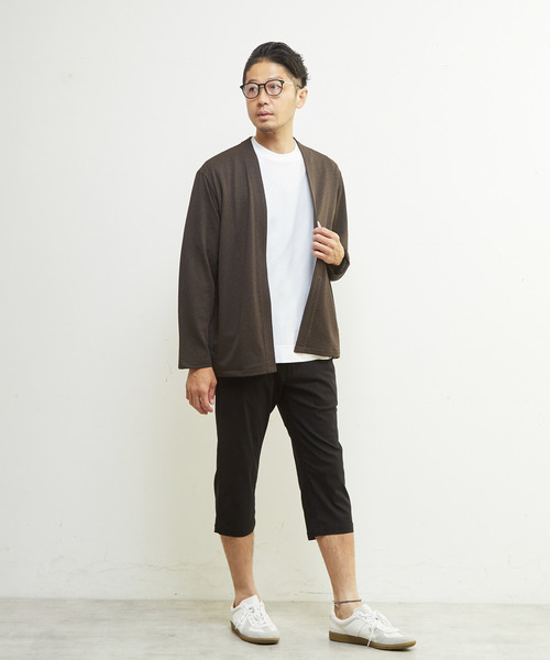 MEN'S MELROSE（メンズメルローズ）の「パリネチドリボタンレスカーディガン（カーディガン/ボレロ・メンズ・グレー/ネイビー/ホワイト×ブラック/ブラウン・2/4/3）」の6枚目の写真