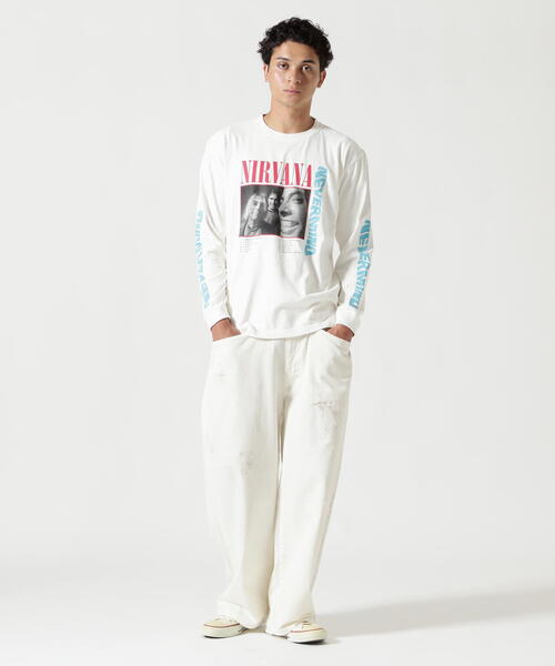 NIRVANA（ニルヴァーナ）の「NIRVANA/ニルヴァーナ/NEVERMIND L/S TEE/コラボロンT《メンズ・ウィメンズ・ユニセックス》（Tシャツ/カットソー・メンズ・ホワイト・S/M/L/XL）」の5枚目の写真