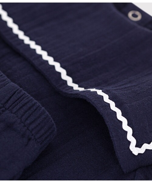 PETIT BATEAU（プチバトー）の「ベビー２点セット（シャツ/ブラウス・キッズ・ネイビー・12MONTH/18MONTH/24MONTH/36MONTH）」の7枚目の写真