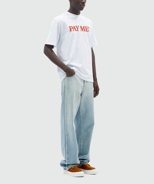 MSGM(エムエスジーエム)の「MSGM FANTASTIC GREEN オーガニックコットンTシャツ「PAY ME!」(Tシャツ/カットソー・メンズ・ホワイト・S/M)」の4枚目の写真