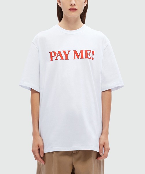 MSGM(エムエスジーエム)の「MSGM FANTASTIC GREEN オーガニックコットンTシャツ「PAY ME!」(Tシャツ/カットソー・メンズ・ホワイト・S/M)」の6枚目の写真
