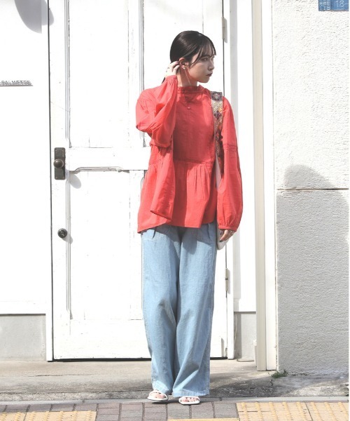 Right-on（ライトオン）の「【HONEYSUCKLE ROSE】レースプルオーバーブラウス（シャツ/ブラウス・レディース・グリーン/レッド/オフホワイト・M/L）」の21枚目の写真