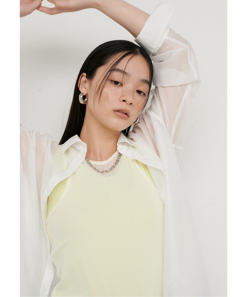 LARUTA(ラルータ)の「【LARUTA】テレコレイヤードタンクセット(タンクトップ・レディース・ライム/アイボリー/チャコールグレー・FREE)」の13枚目の写真