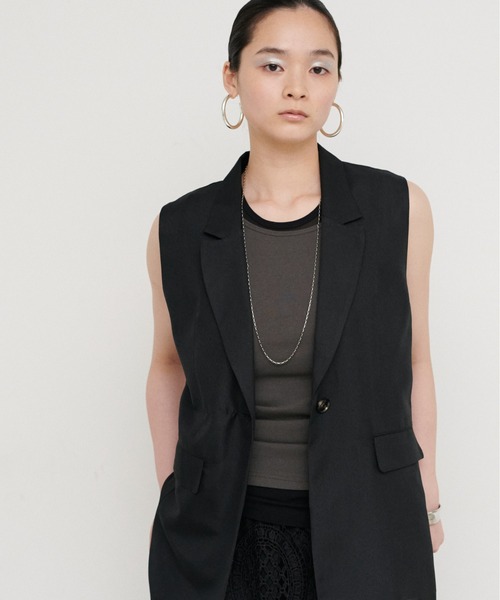 LARUTA(ラルータ)の「【LARUTA】テレコレイヤードタンクセット(タンクトップ・レディース・ライム/アイボリー/チャコールグレー・FREE)」の17枚目の写真