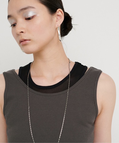 LARUTA(ラルータ)の「【LARUTA】テレコレイヤードタンクセット(タンクトップ・レディース・ライム/アイボリー/チャコールグレー・FREE)」の14枚目の写真