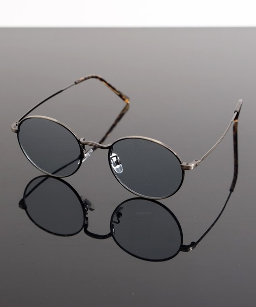 セール】METAL FLAME FLAT LENS ROUND SUNGLASSES / メタルフレーム