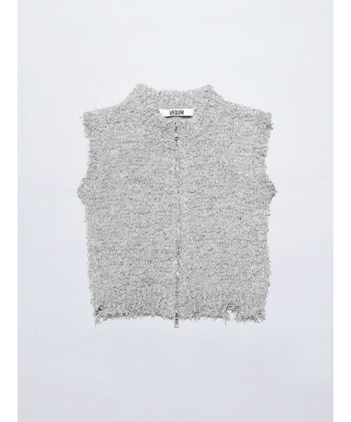 VEQUM(VEQUM)の「【VEQUM】FRINGE MIX KNIT TANK TOP(タンクトップ・レディース・ブラック/グレー/グリーン・FREE)」の5枚目の写真
