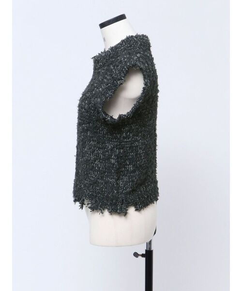 VEQUM(VEQUM)の「【VEQUM】FRINGE MIX KNIT TANK TOP(タンクトップ・レディース・ブラック/グレー/グリーン・FREE)」の9枚目の写真
