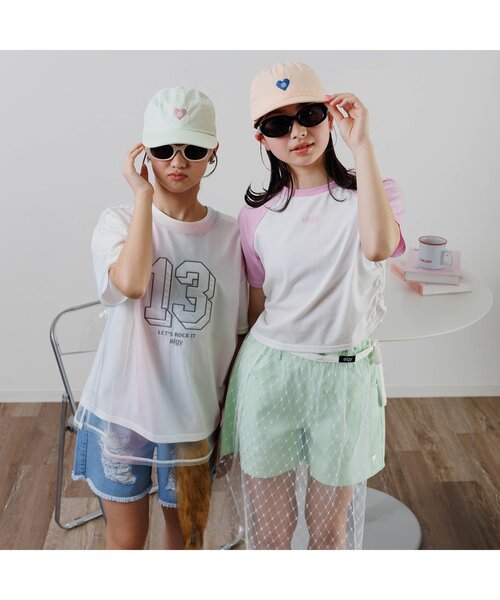 algy（アルジー）の「ナンバリング半袖T&チュール半袖Tセット（Tシャツ/カットソー・キッズ・ブラック/ライム/レインボー・MEDIUM/X-SMALL/XX-SMALL/SMALL）」の6枚目の写真