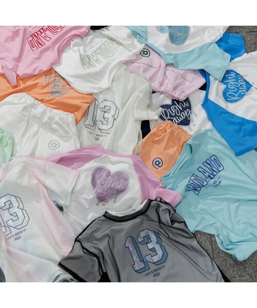 algy（アルジー）の「ナンバリング半袖T&チュール半袖Tセット（Tシャツ/カットソー・キッズ・ブラック/ライム/レインボー・MEDIUM/X-SMALL/XX-SMALL/SMALL）」の7枚目の写真