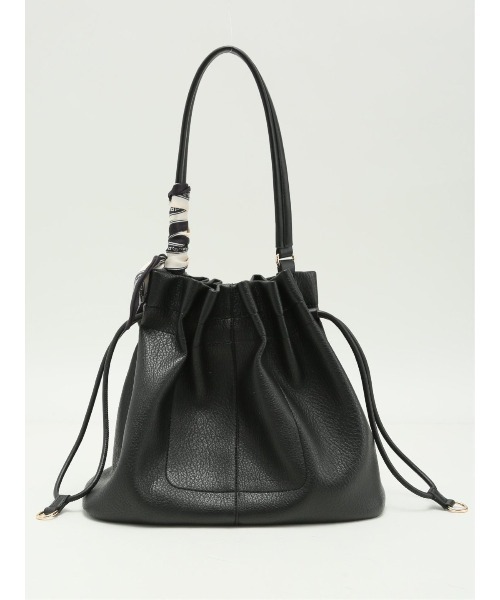 m.f.editorial(エムエフエディトリアル)の「【天巾着マグネット付き】スカーフ付き ワンショルダーバッグ(ショルダーバッグ・レディース・ベージュ/ブラック・FREE)」の11枚目の写真