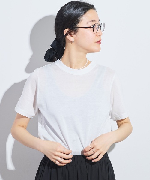 fig London(フィグロンドン)の「_simple smooth short sleeve(Tシャツ/カットソー・レディース・ブラック/ホワイト・FREE)」の1枚目の写真
