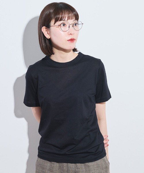 fig London(フィグロンドン)の「_simple smooth short sleeve(Tシャツ/カットソー・レディース・ブラック/ホワイト・FREE)」の2枚目の写真