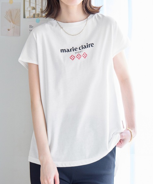 marie claire sport(マリクレール スポーツ)の「【マリクレール・スポーツ】ギャザーTシャツ(Tシャツ/カットソー・レディース・ホワイト/チャコール・3L/LL/L/M)」の14枚目の写真