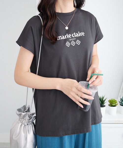 marie claire sport(マリクレール スポーツ)の「【マリクレール・スポーツ】ギャザーTシャツ(Tシャツ/カットソー・レディース・ホワイト/チャコール・3L/LL/L/M)」の18枚目の写真