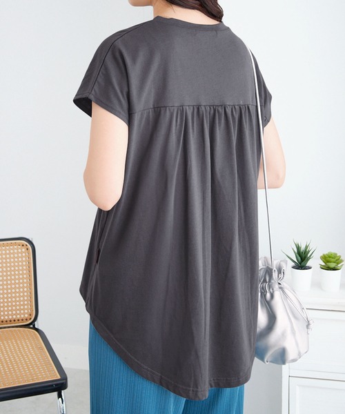 marie claire sport(マリクレール スポーツ)の「【マリクレール・スポーツ】ギャザーTシャツ(Tシャツ/カットソー・レディース・ホワイト/チャコール・3L/LL/L/M)」の19枚目の写真
