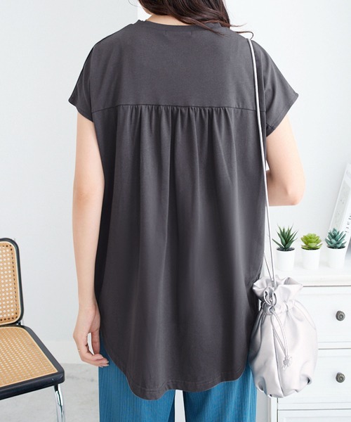 marie claire sport(マリクレール スポーツ)の「【マリクレール・スポーツ】ギャザーTシャツ(Tシャツ/カットソー・レディース・ホワイト/チャコール・3L/LL/L/M)」の20枚目の写真