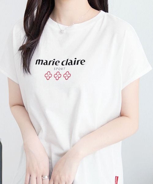 marie claire sport(マリクレール スポーツ)の「【マリクレール・スポーツ】ギャザーTシャツ(Tシャツ/カットソー・レディース・ホワイト/チャコール・3L/LL/L/M)」の9枚目の写真