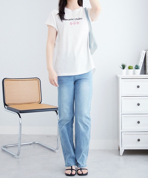 marie claire sport(マリクレール スポーツ)の「【マリクレール・スポーツ】ギャザーTシャツ(Tシャツ/カットソー・レディース・ホワイト/チャコール・3L/LL/L/M)」の10枚目の写真
