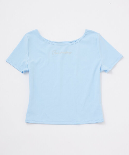mline（エムライン）の「[mline]ストーンTシャツ（Tシャツ/カットソー・レディース・ブルー/オフホワイト/ブラック・FREE）」の2枚目の写真