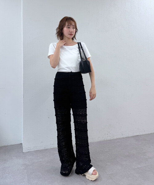 mline（エムライン）の「[mline]ストーンTシャツ（Tシャツ/カットソー・レディース・ブルー/オフホワイト/ブラック・FREE）」の10枚目の写真