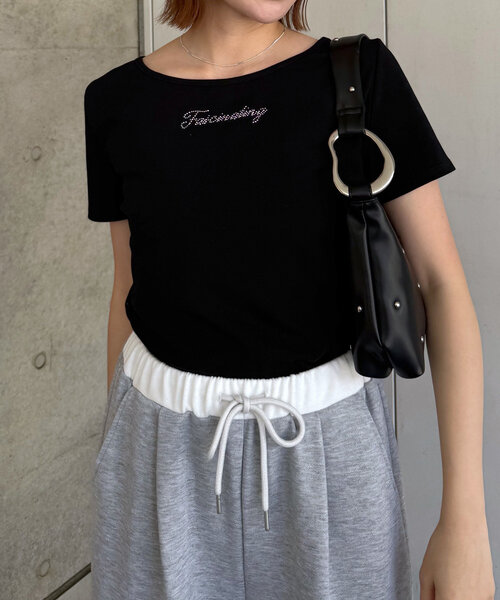 mline（エムライン）の「[mline]ストーンTシャツ（Tシャツ/カットソー・レディース・ブルー/オフホワイト/ブラック・FREE）」の11枚目の写真