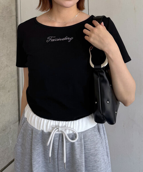 mline（エムライン）の「[mline]ストーンTシャツ（Tシャツ/カットソー・レディース・ブルー/オフホワイト/ブラック・FREE）」の12枚目の写真
