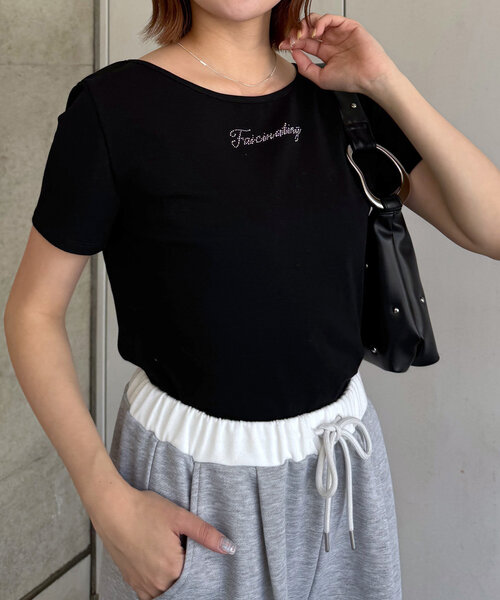 mline（エムライン）の「[mline]ストーンTシャツ（Tシャツ/カットソー・レディース・ブルー/オフホワイト/ブラック・FREE）」の13枚目の写真