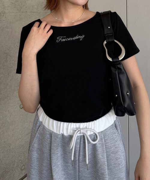 mline（エムライン）の「[mline]ストーンTシャツ（Tシャツ/カットソー・レディース・ブルー/オフホワイト/ブラック・FREE）」の14枚目の写真