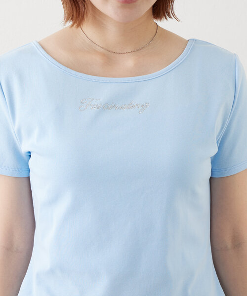 mline（エムライン）の「[mline]ストーンTシャツ（Tシャツ/カットソー・レディース・ブルー/オフホワイト/ブラック・FREE）」の18枚目の写真