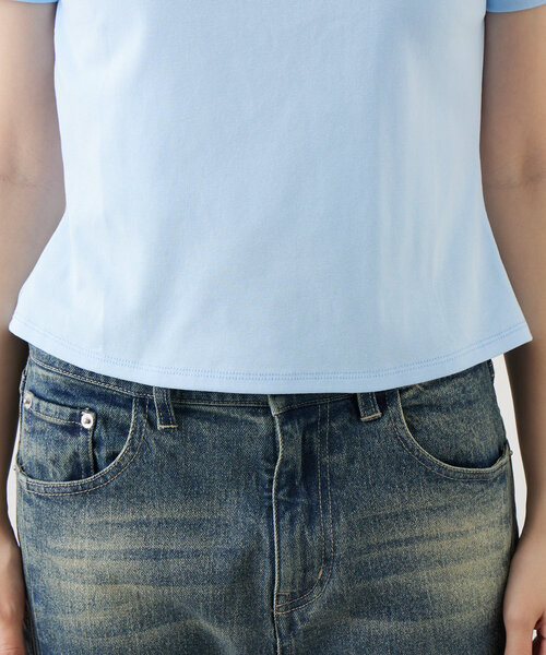 mline（エムライン）の「[mline]ストーンTシャツ（Tシャツ/カットソー・レディース・ブルー/オフホワイト/ブラック・FREE）」の21枚目の写真