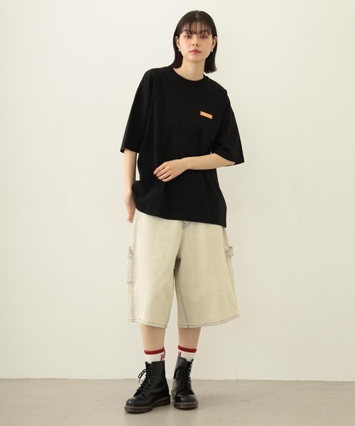 MILKFED.（ミルクフェド）の「PAINTER BAGGY SHORTS（デニムパンツ・レディース・オフホワイト/ブラック/ライトインディゴブルー・S/M）」の20枚目の写真