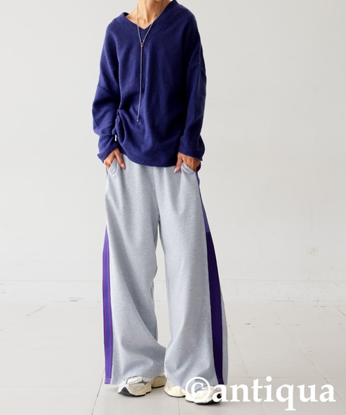 antiqua(アンティカ)の「配色ライン パンツ(その他パンツ・レディース・ネイビー/ブラック/グレー・ONESIZE)」の18枚目の写真