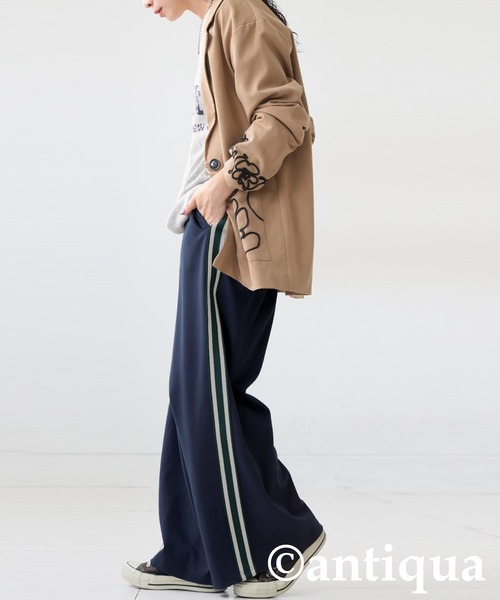 antiqua(アンティカ)の「配色ライン パンツ(その他パンツ・レディース・ネイビー/ブラック/グレー・ONESIZE)」の14枚目の写真