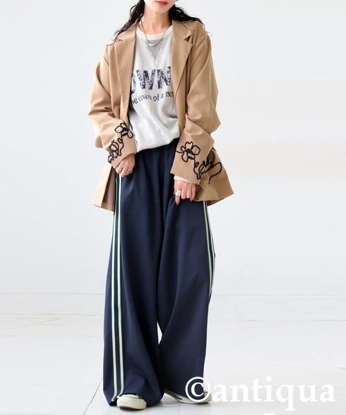 antiqua(アンティカ)の「配色ライン パンツ(その他パンツ・レディース・ネイビー/ブラック/グレー・ONESIZE)」の13枚目の写真
