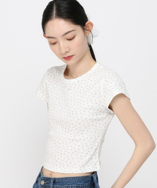 3.3 Field Trip （3.3フィールドトリップ）の「3.3 Field Trip／花柄リボンT（Tシャツ/カットソー・レディース・ホワイト/グレー/アイボリー・FREE）」の20枚目の写真