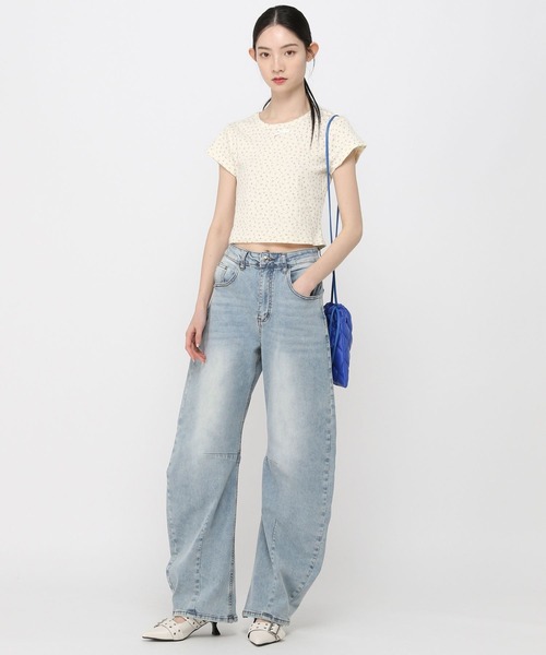 3.3 Field Trip （3.3フィールドトリップ）の「3.3 Field Trip／花柄リボンT（Tシャツ/カットソー・レディース・ホワイト/グレー/アイボリー・FREE）」の18枚目の写真