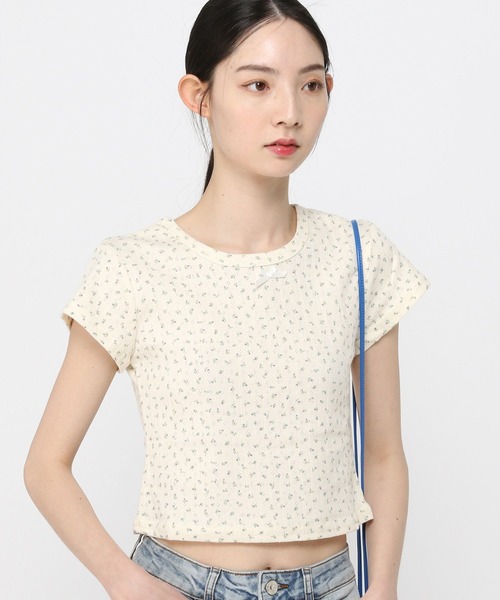 3.3 Field Trip （3.3フィールドトリップ）の「3.3 Field Trip／花柄リボンT（Tシャツ/カットソー・レディース・ホワイト/グレー/アイボリー・FREE）」の15枚目の写真