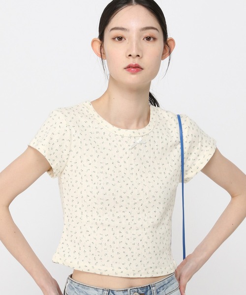 3.3 Field Trip （3.3フィールドトリップ）の「3.3 Field Trip／花柄リボンT（Tシャツ/カットソー・レディース・ホワイト/グレー/アイボリー・FREE）」の13枚目の写真