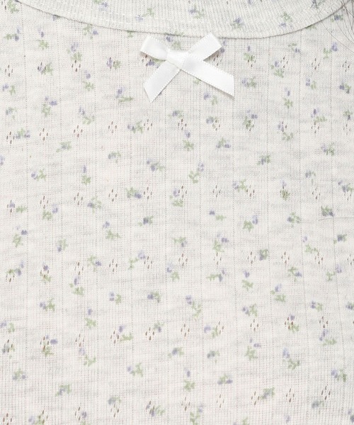 3.3 Field Trip （3.3フィールドトリップ）の「3.3 Field Trip／花柄リボンT（Tシャツ/カットソー・レディース・ホワイト/グレー/アイボリー・FREE）」の6枚目の写真
