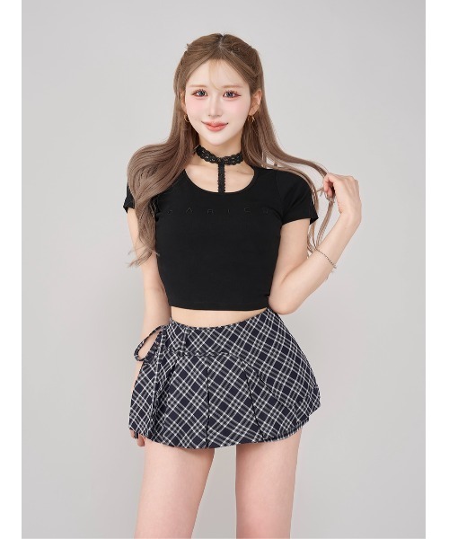 Darich（ダーリッチ）の「レースチョーカーコンパクトTシャツ（Tシャツ/カットソー・レディース・ブラック/グレー/ホワイト・FREE）」の3枚目の写真
