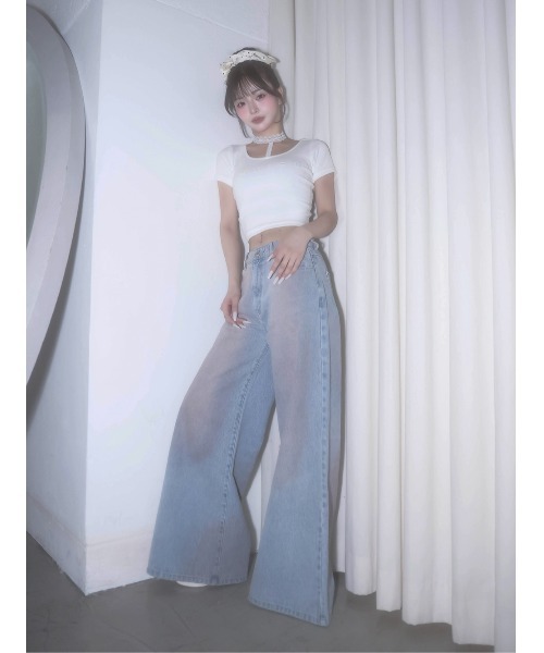 Darich（ダーリッチ）の「レースチョーカーコンパクトTシャツ（Tシャツ/カットソー・レディース・ブラック/グレー/ホワイト・FREE）」の21枚目の写真
