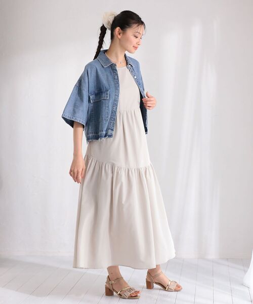 ELENCARE DUE（エレンカーレデュエ）の「・ELENCARE DUE ドロストティアードワンピ（ワンピース・レディース・オフホワイト/ダークベージュ/ブラック・FREE）」の18枚目の写真