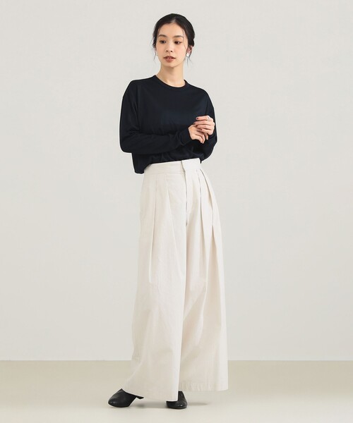 SLOANE(スローン)の「【別注】SLOANE / ウール クルーネック ロングスリーブ プルオーバー(Tシャツ/カットソー・レディース・オフホワイト/ネイビー/ブラック・2/1)」の9枚目の写真